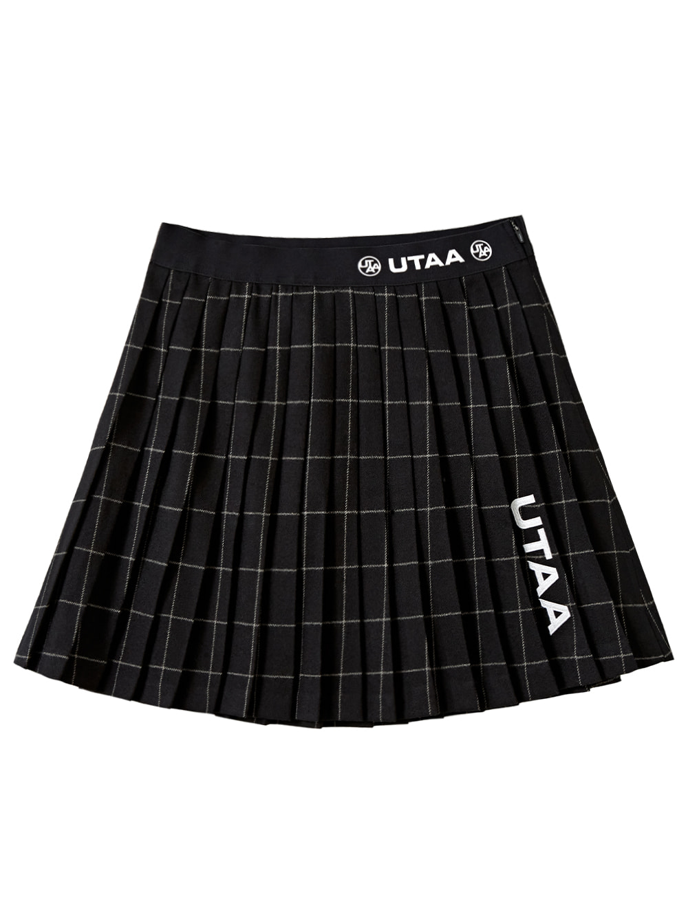 UTAA Wool Check Pleats Skirt : Black (UB1SKF180BK)