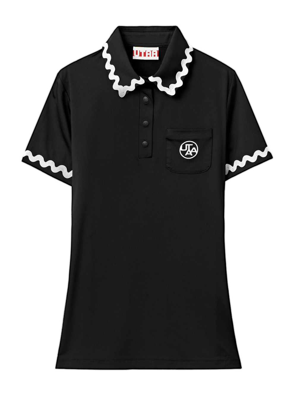 UTAA Swing Fit Tilde Wave Polo T-Shirts : Black (UB2TSF260BK)