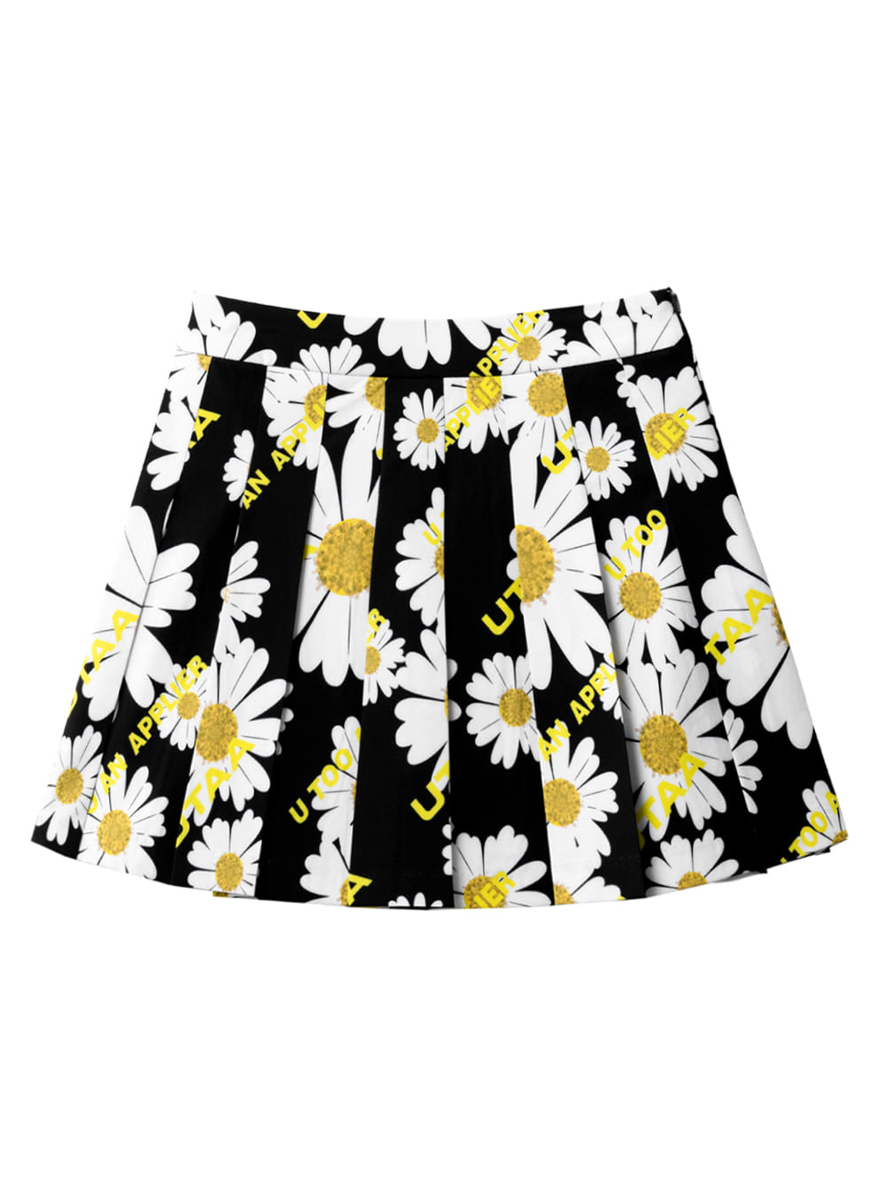 UTAA Daisy Logo Wave Pleats Skirt (UB2SKF483BK)