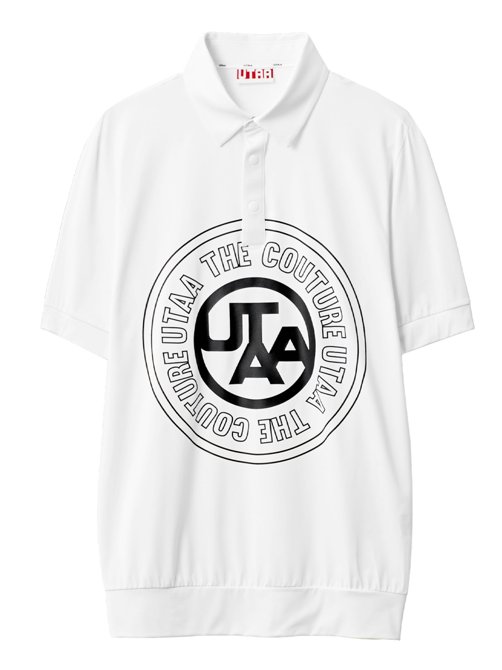 UTAA Circle Emblem Polo shirts : Men&#039;s White (UB3TSM332WH)