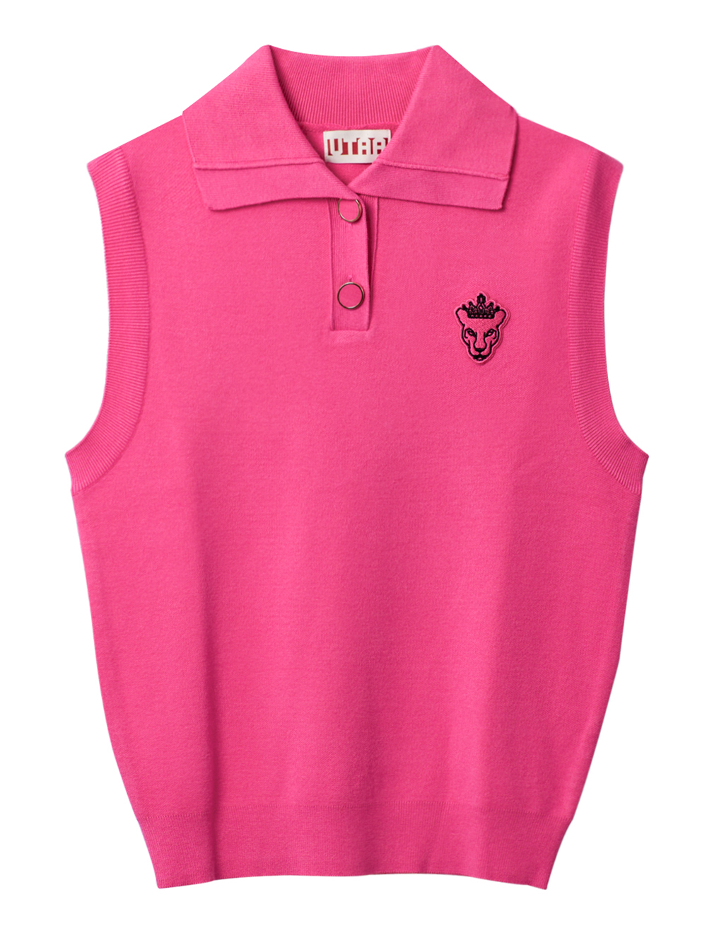 UTAA Crown Panther  Wappen Knit Vest : Women&#039;s Pink (UC1KVF810PK)