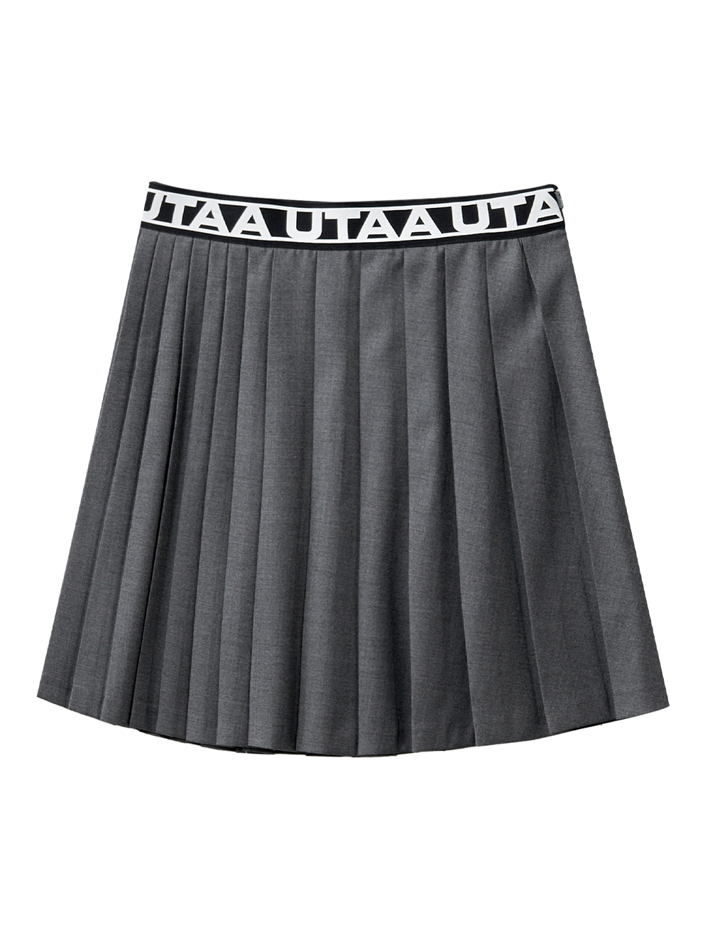 UTAA Logo Track Banding Long Pleats Skirt : Charcoal Gray (UB3SKF813CG)