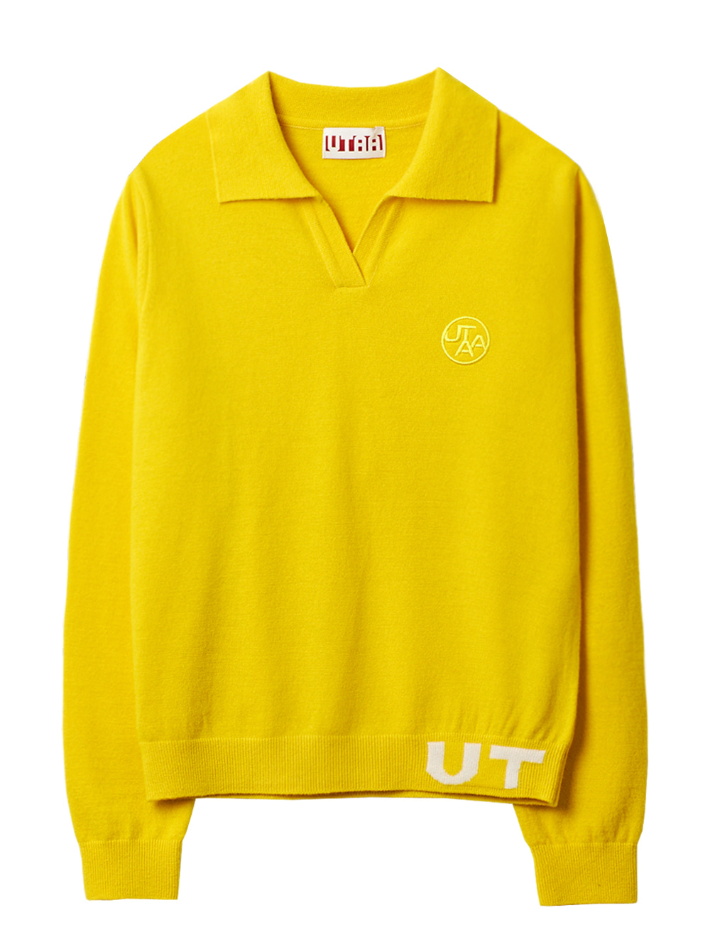UTAA Pixel Logo Openneck Knit : Women&#039;s Yellow (UB4KTF415YE)