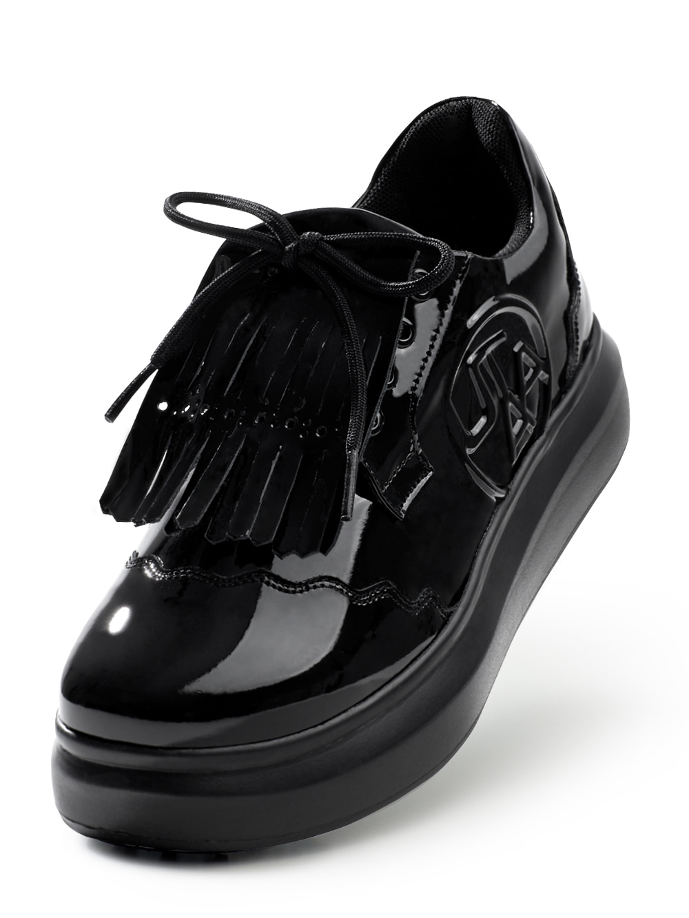 UTAA Enamel Derby Kiltie Golf Sneakers : Women&#039;s Black (UB0GHF107BK)