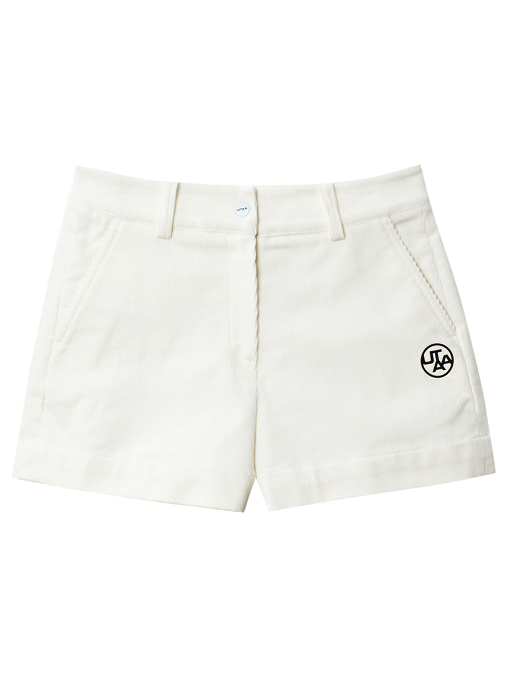 UTAA Symbol Corduroy Short Pants : Women&#039;s White(UC1PSF602WH)