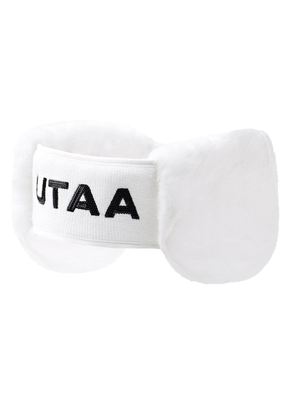 UTAA Logo Spangle Fur Ear Warmer : White(UB4GXF624WH)