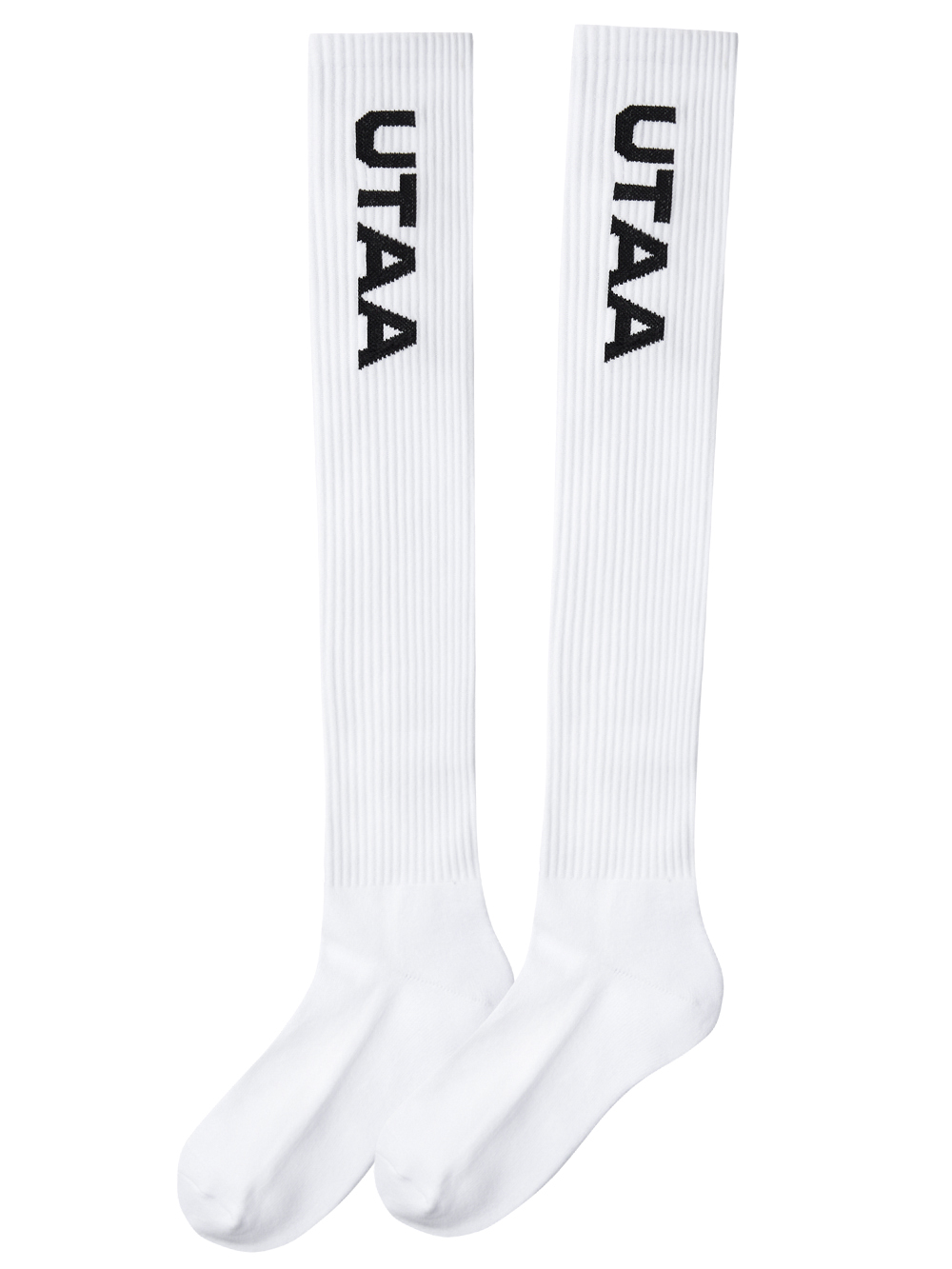 UTAA Logo Knee Socks : White  (UC0GSF141WH)