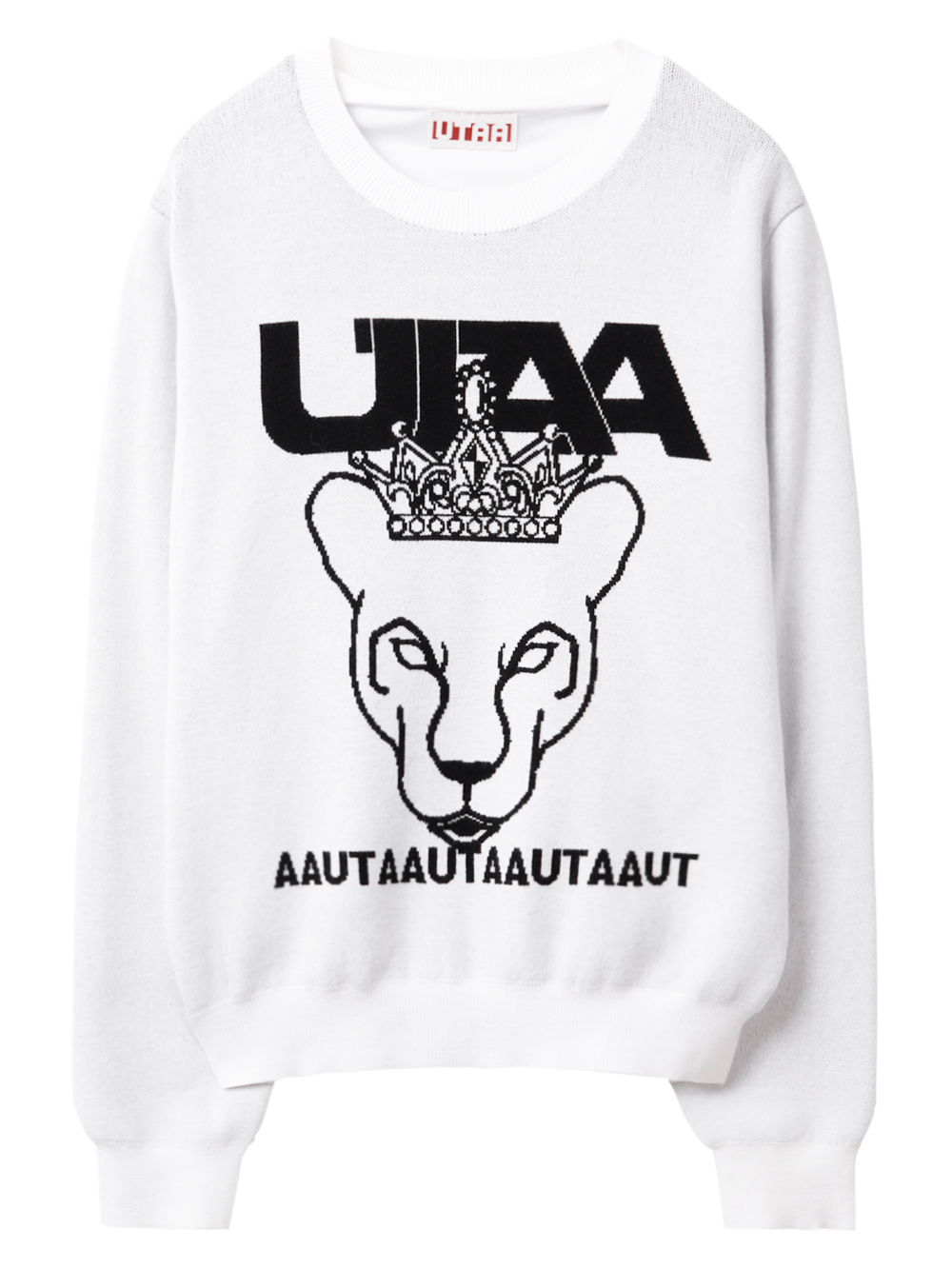 UTAA Crown Panther Knit Pullover : Men&#039;s White (UC4KTM538WH)