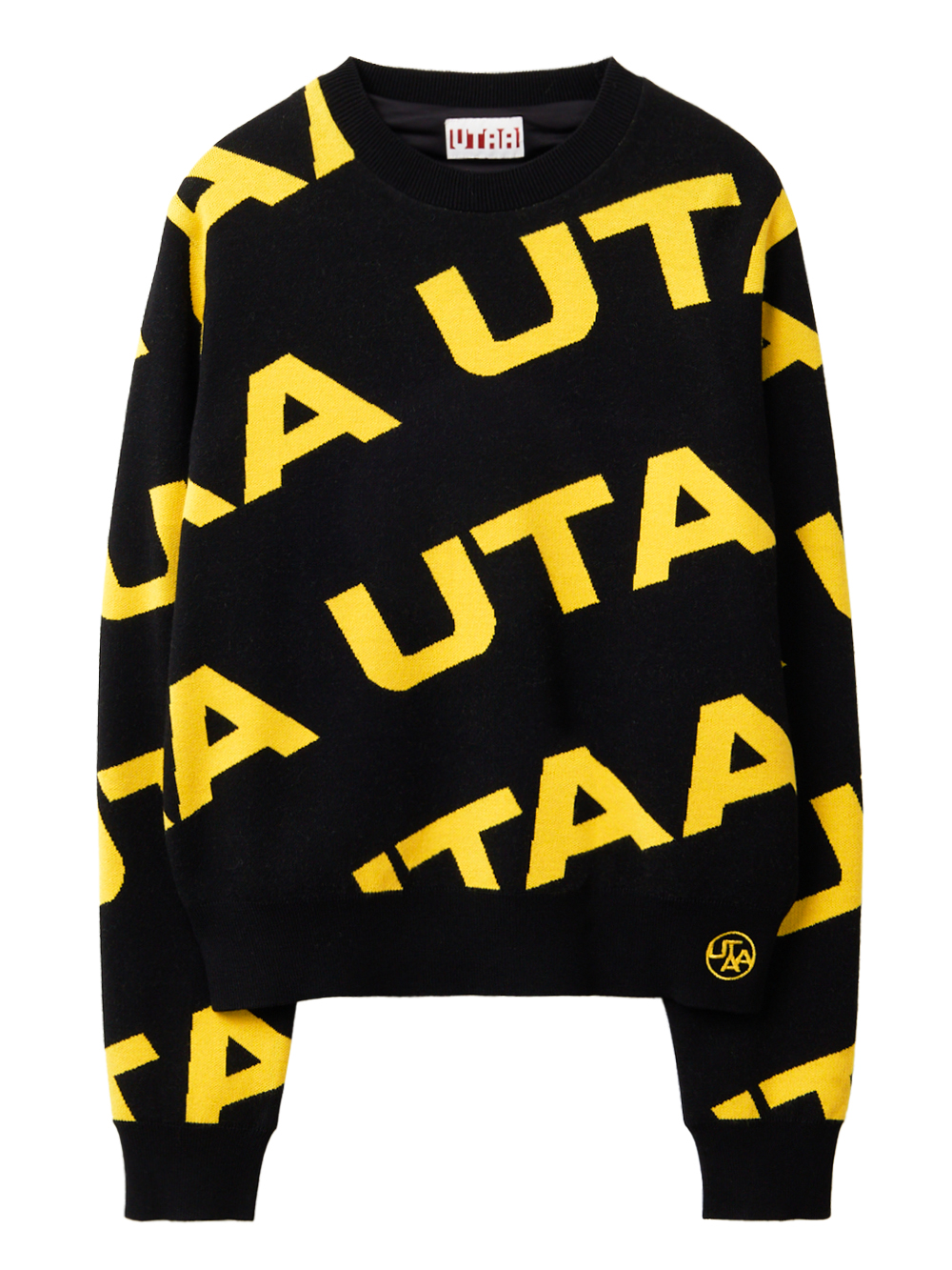 UTAA Logo Wave Knit Pullover : Women&#039;s Black (UC4KTF115BK)