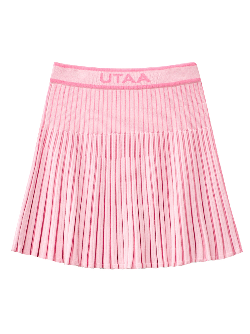 UTAA Vertical Stripe Pleats Long Skirt : Light Pink (UB3SKF420LP)