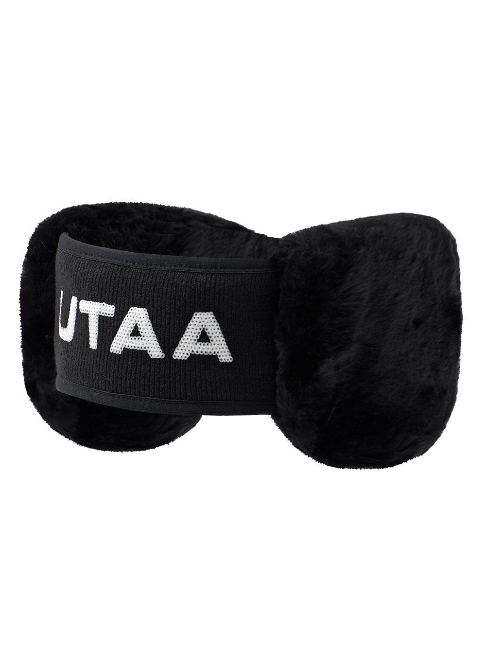 UTAA Logo Spangle Fur Ear Warmer : Black(UB4GXF624BK)