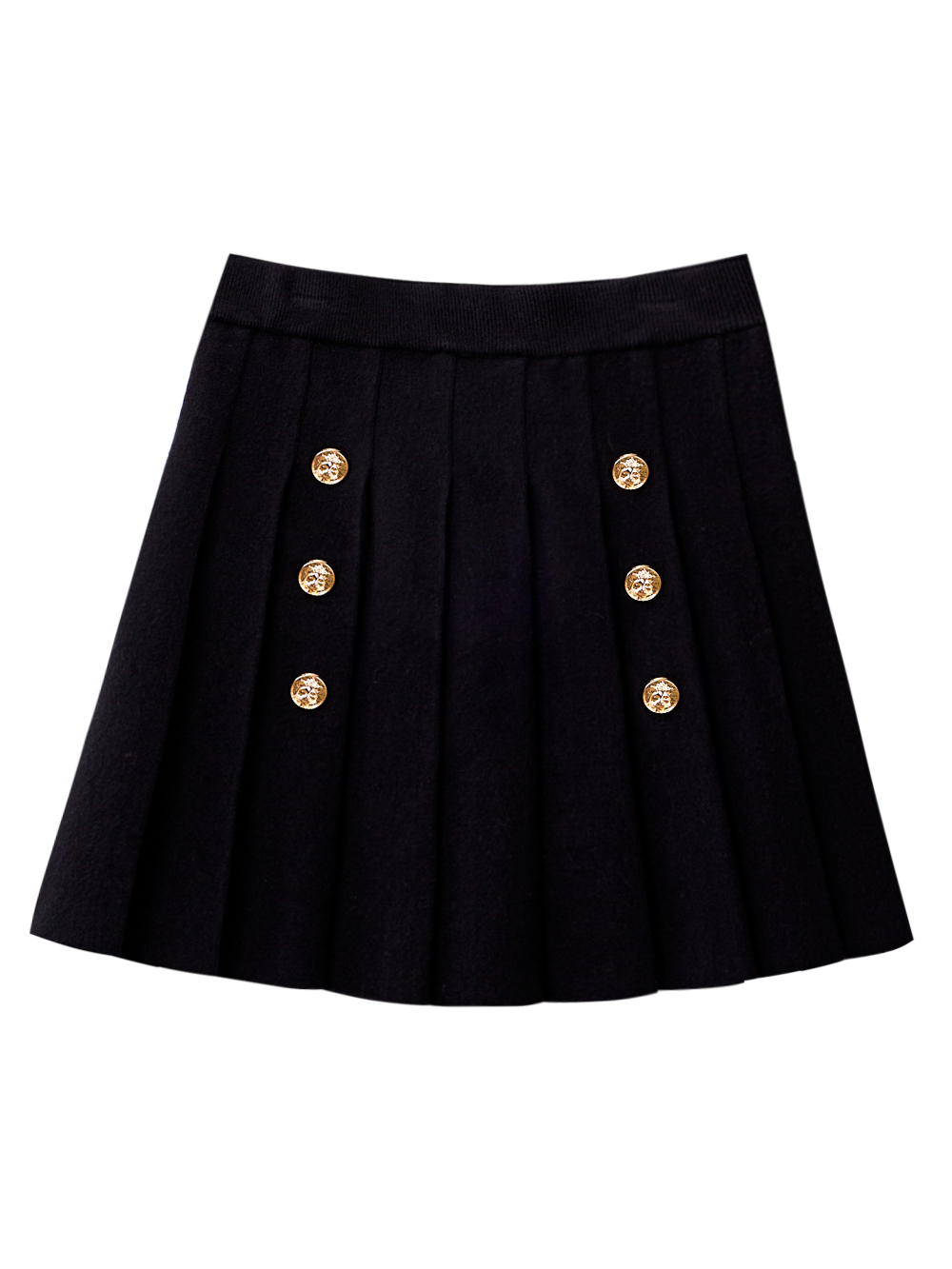 UTAA Gold Scudo Ring Panther Knit Flare Skirt  :  Black (UC4SKF166BK)