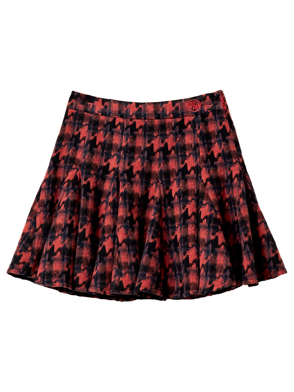 UTAA Cross Wool Check Flare Skirt : Red (UA4SKF736RD)