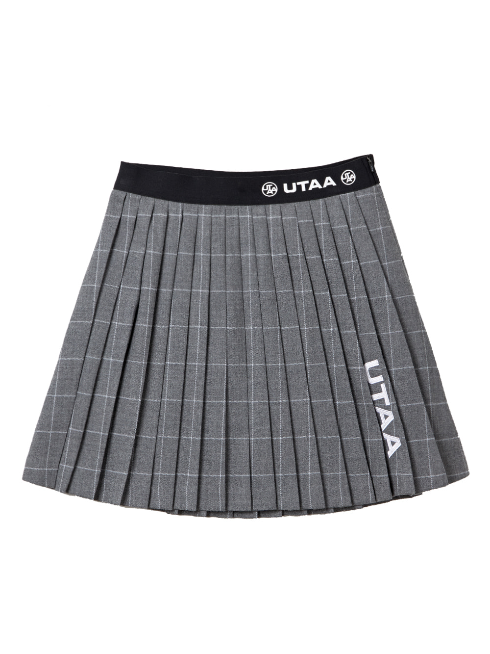 UTAA Wool Check Pleats Skirt : Grey (UB1SKF180GR)