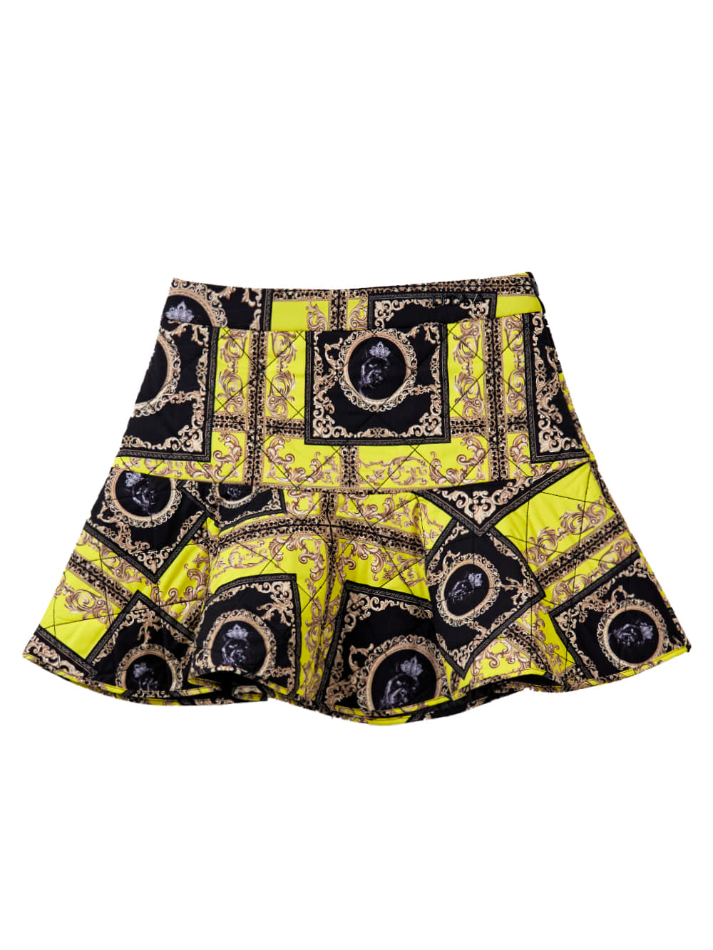UTAA Dazzle Baroque Half Pleats Quilting Skirt : Yellow (UB1SKF301YE)