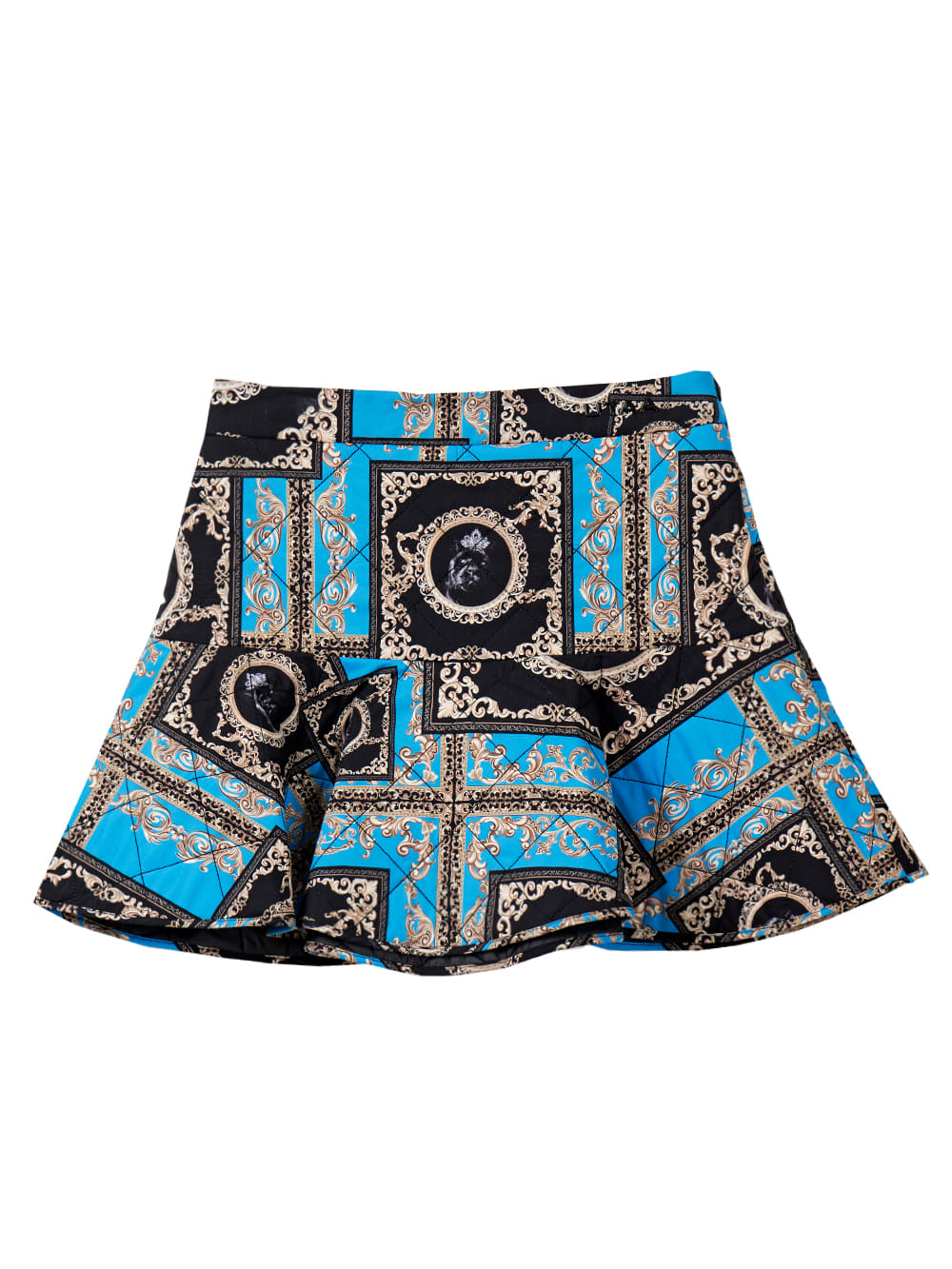 UTAA Dazzle Baroque Half Pleats Quilting Skirt : Blue (UB1SKF301BL)
