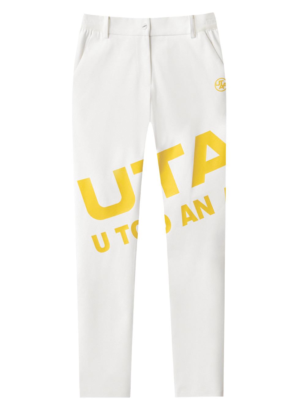 UTAA Slim Fit Bounce Logo Pants : Women&#039;s White (UB2PTF280WH)