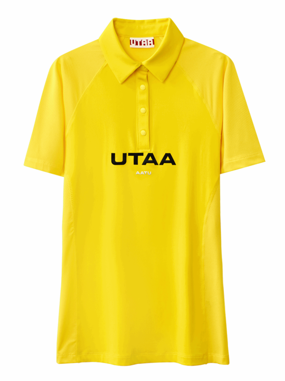 UTAA Reflected Logo Mesh Raglan Polo T-Shirts : Men&#039;s Yellow (UB3TSM460YE)