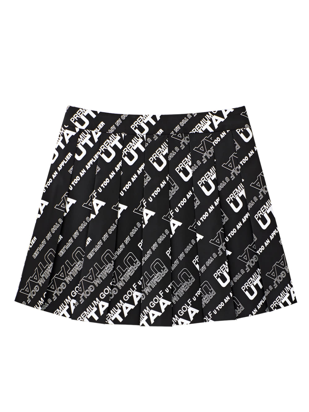 UTAA Logo Slogan Wave Pleats Skirt : Black (UB2SKF391BK)