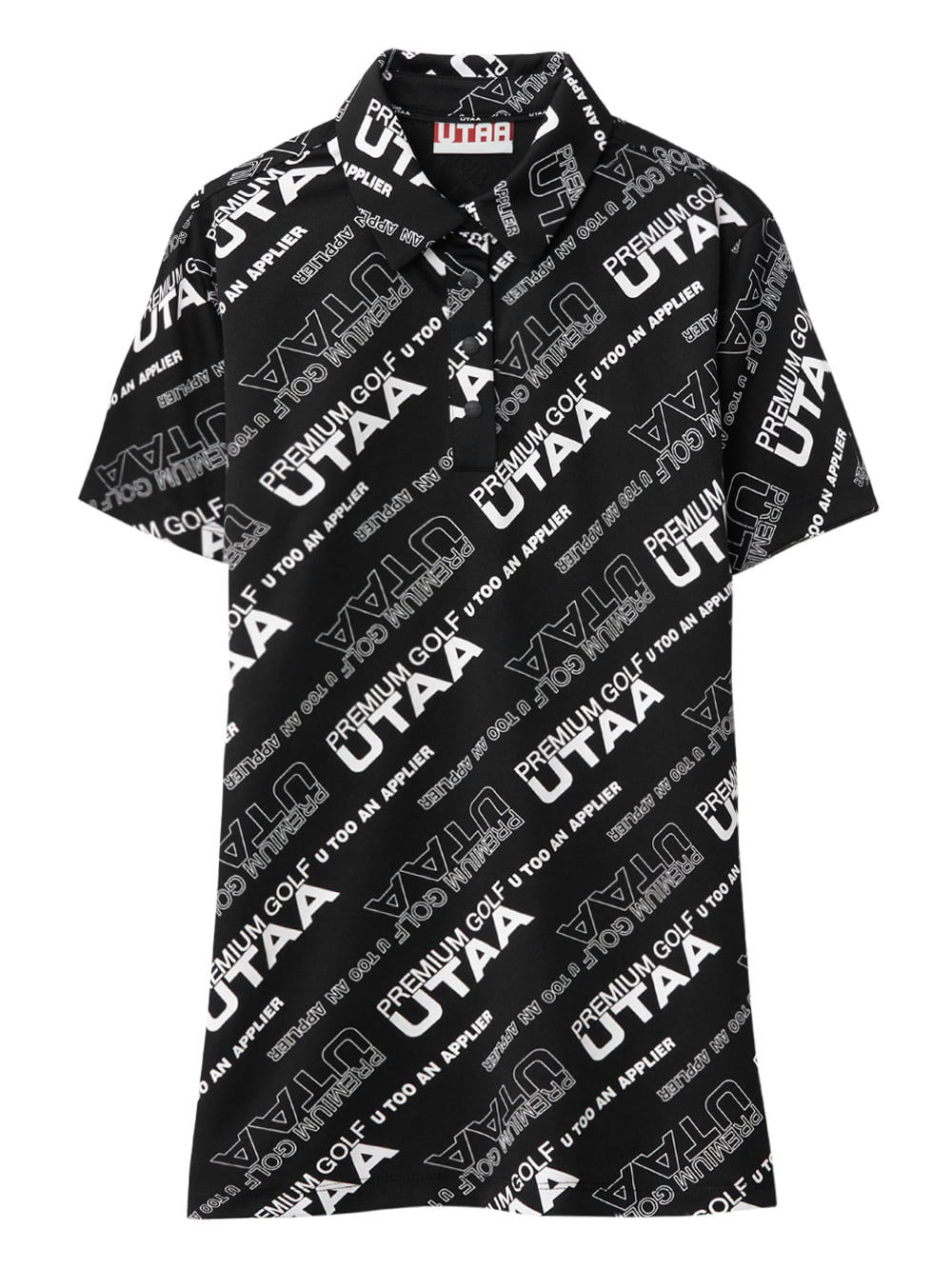 UTAA Logo Slogan Wave PK T-Shirts: Black (UB2TSF391BK)