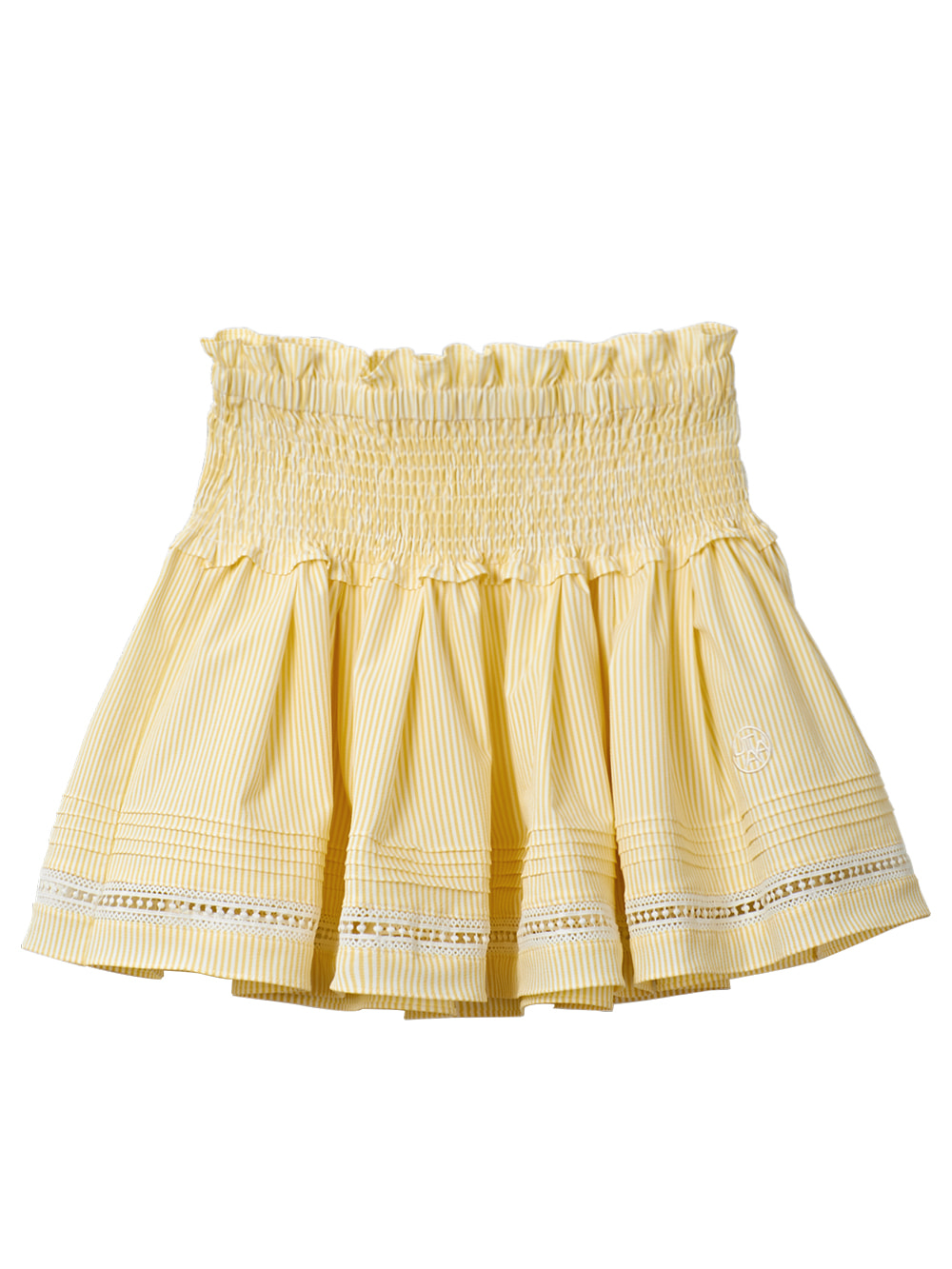 UTAA Lace Stripe Shirring Skirt : Yellow (UB3SSF407YE)