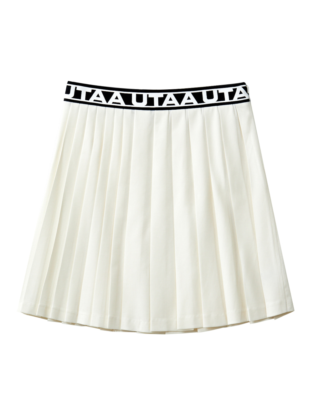 UTAA Logo Track Banding Long Pleats Skirt : White (UB3SKF813WH)