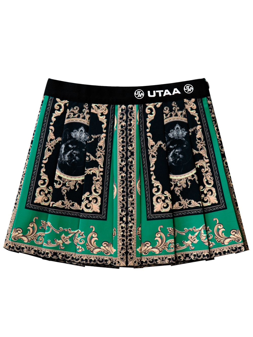 UTAA Neon Baroque Short Skirt : Green (UB2SKF301GN)