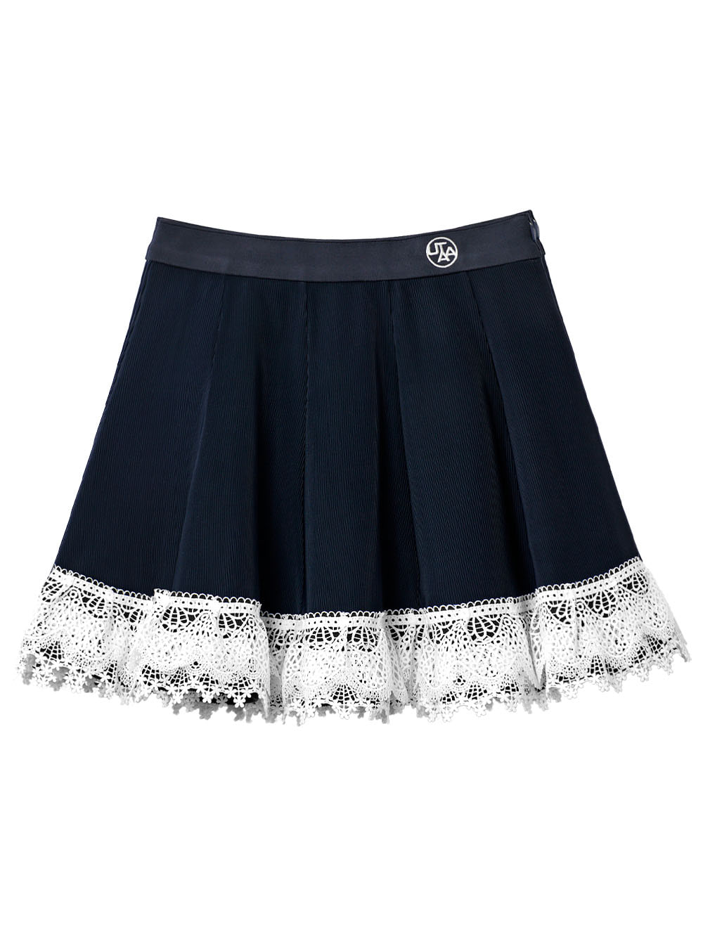 UTAA Notredame Ribbon Lace Flare Skirt : Navy (UB4SSF409NA)