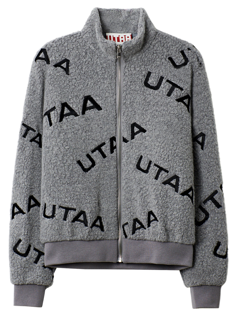 UTAA Logo Wave Graphic Fleece Jumper : Men&#039;s Grey (UB4JPM582GR)