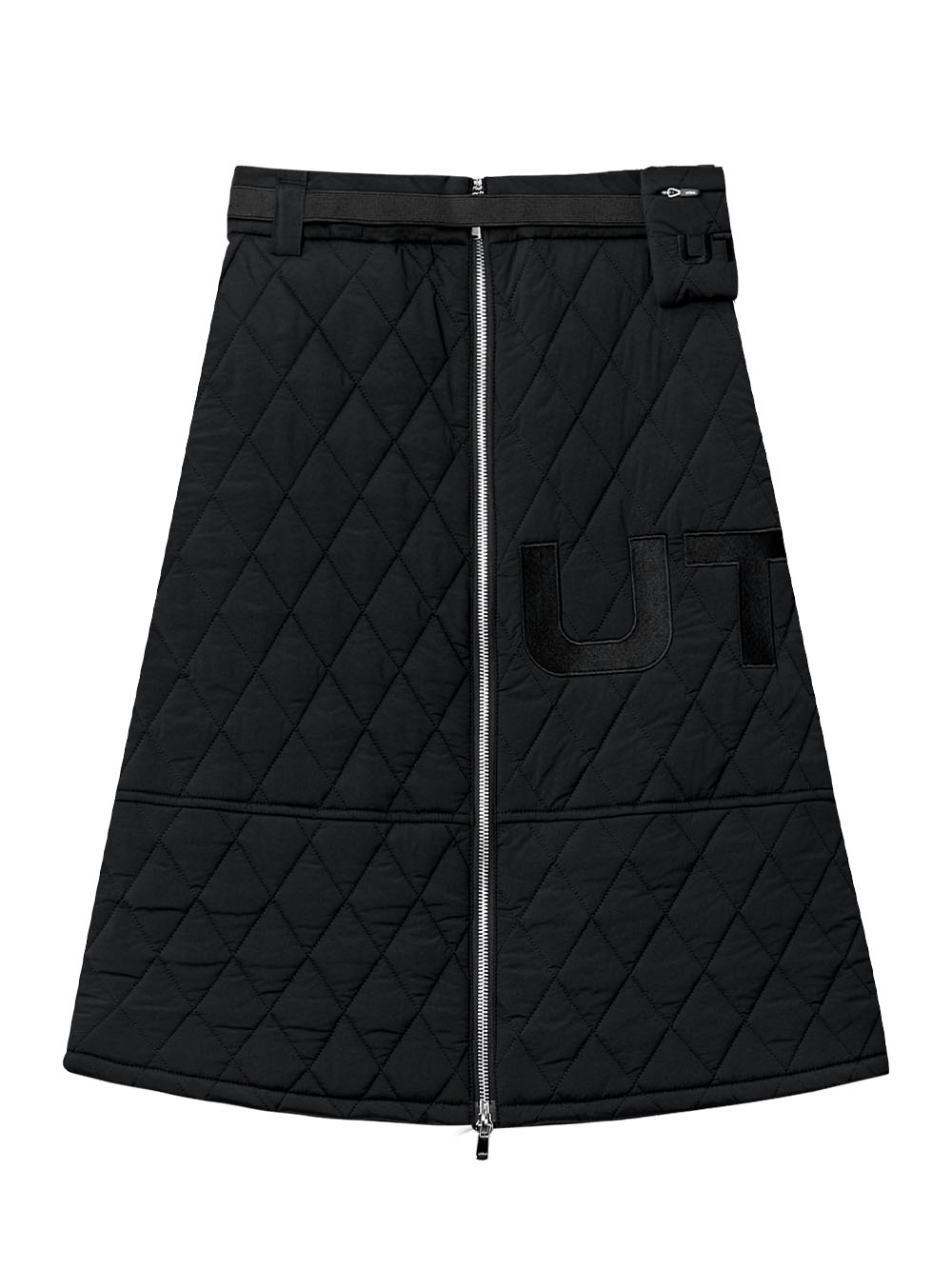 UTAA Logo Quilting Belt Bag Long Skirt : Black(UB4SKF597BK)