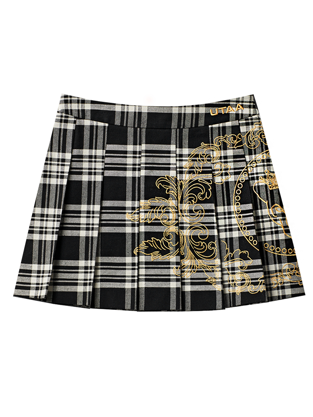 UTAA  Imperial Gold Check Flare Skirt   : Women&#039;s Black(UC1SKF164BK)