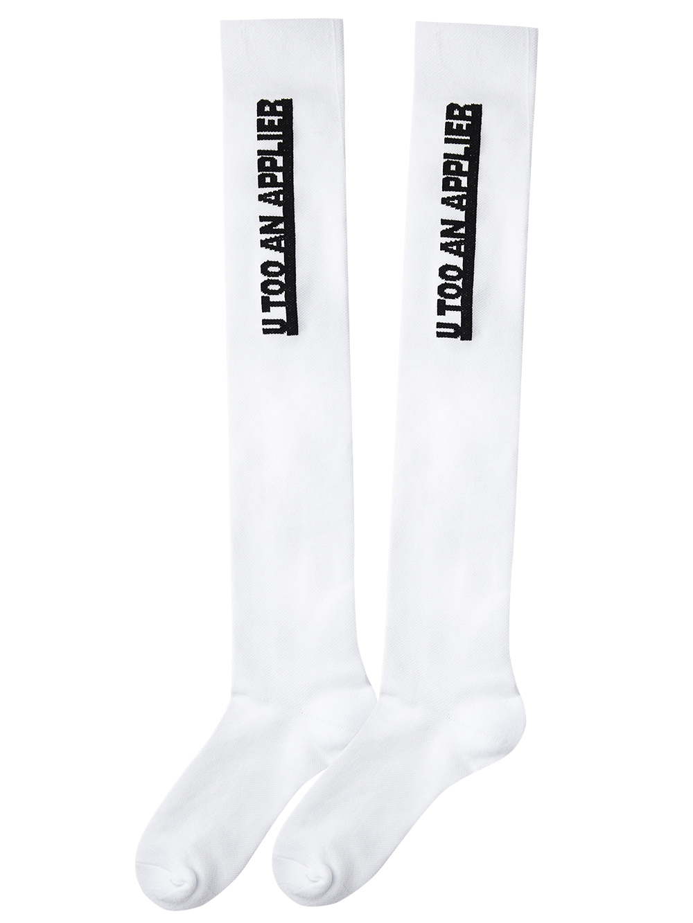 UTAA Logo Knee Socks : White  (UC0GSF145WH)