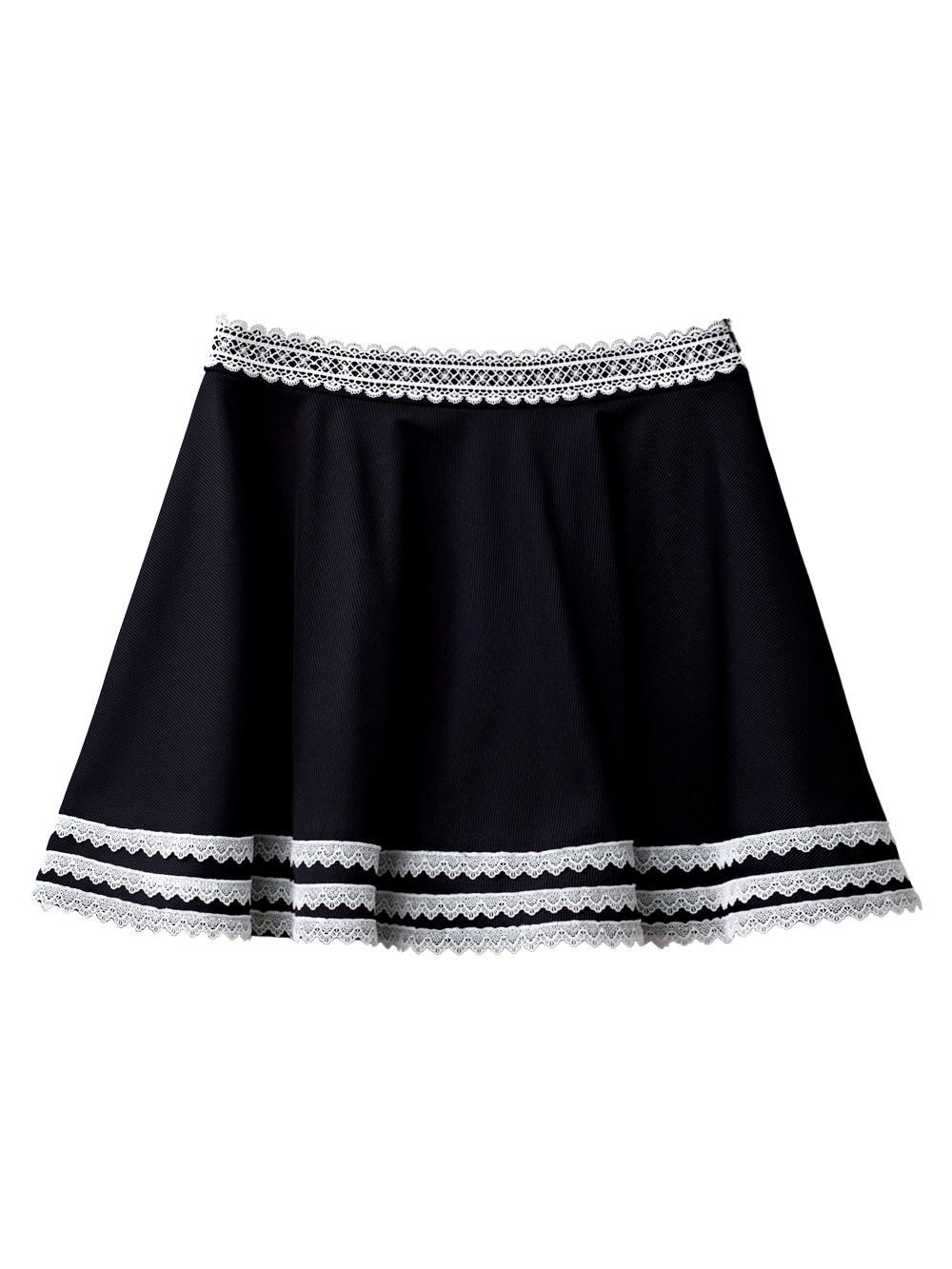 UTAA Triple Lace Flare Skirt  : Women&#039;s Black  (UC3SSF201BK)