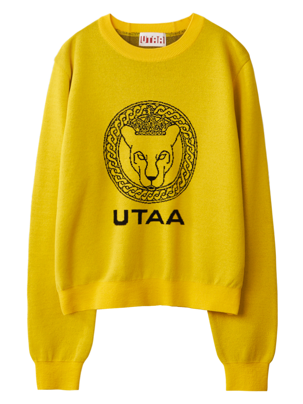 UTAA Scudo Ring Panther Knit Pullover : Women&#039;s Yellow (UC3KTF537YE)