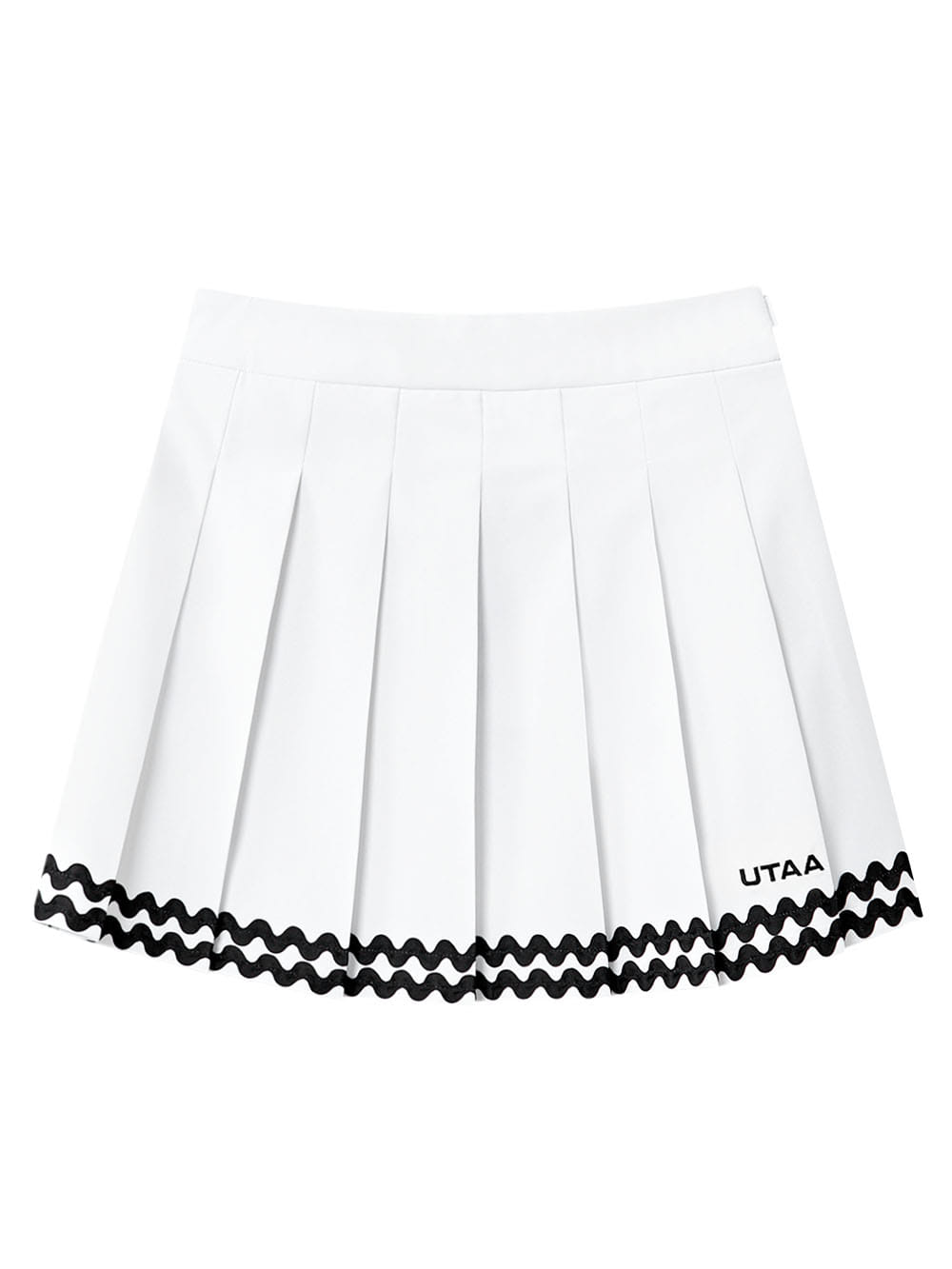 UTAA Tilde Wave Stripe Pleats Skirt : White (UB3SKF490WH) - 유타 골프